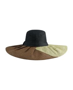Женская мода, объемная цветная летняя пляжная соломенная шляпа от солнца с водоворотом Laundry by Shelli Segal, черный