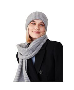 Женская шапка крупной вязки из 100% чистого кашемира Style Republic, серый