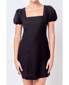 Женское мини-платье с бретелями на спине English Factory, черный