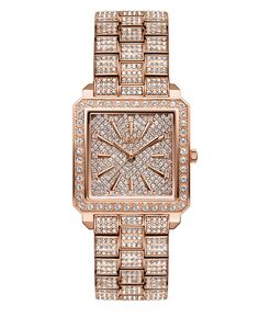 Женские часы Cristal из нержавеющей стали с покрытием из розового золота 18 карат, 28 мм Jbw