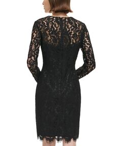 Женское платье-футляр из цветочного кружева с вырезом сердечком Eliza J, черный