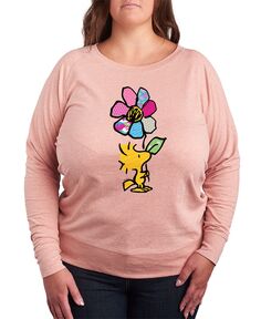 Модный пуловер больших размеров с длинными рукавами и графическим рисунком «Арахис» Air Waves, розовый