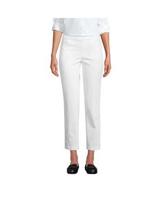 Женские укороченные брюки-чинос со средней посадкой, школьная форма Lands&apos; End, белый