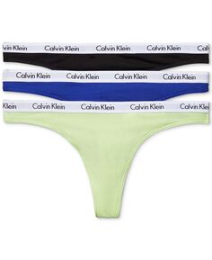 Комплект хлопкового нижнего белья Carousel из 3 стрингов QD3587 Calvin Klein