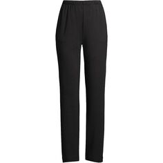 Женские спортивные трикотажные брюки с высокой посадкой и эластичной резинкой на талии Lands&apos; End, черный