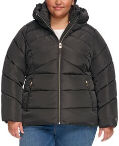 Женское пуховое пальто больших размеров с капюшоном Tommy Hilfiger, черный