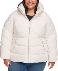 Женское пуховое пальто больших размеров с капюшоном Tommy Hilfiger, белый