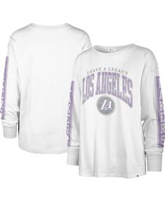 Женская белая футболка с длинным рукавом Los Angeles Lakers City Edition SOA &apos;47 Brand, белый