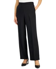 Женские брюки без застежки из эластичного крепа с высокой посадкой Kasper, черный