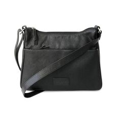 Женская кожаная сумка через плечо среднего размера с несколькими молниями Club Rochelier, черный