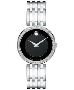 Женские швейцарские часы Esperanza Diamond (1/4 карата) из нержавеющей стали с браслетом, 28 мм 0607052 Movado, серебро
