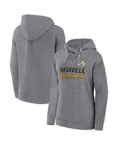 Женский пуловер с капюшоном цвета «серый Хизер» Nashville Predators с надписью «Favorite» Fanatics