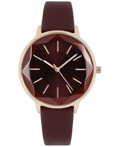 Женские часы с коричневым ремешком, 37 мм I.N.C. International Concepts, красный