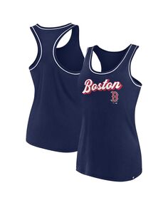 Женская темно-синяя майка Boston Red Sox с логотипом Racerback и фирменным логотипом Fanatics, темно-синий