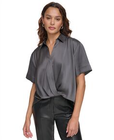 Женская блузка с короткими рукавами и искусственным запахом Calvin Klein