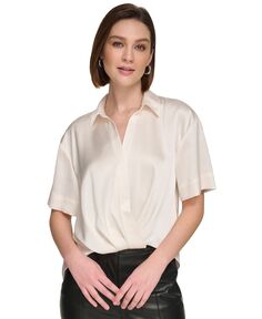 Женская блузка с короткими рукавами и искусственным запахом Calvin Klein