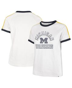 Женская белая футболка Michigan Wolverines Sweet Heat Peyton &apos;47 Brand, белый