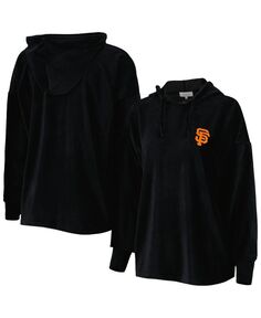 Женский черный пуловер с капюшоном San Francisco Giants End Line Touch, черный