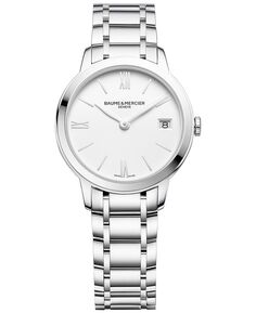 Женские швейцарские часы Classima с браслетом из нержавеющей стали 31 мм M0A10335 Baume &amp; Mercier, серебро