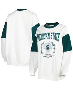 Женский белый пуловер-свитшот Michigan State Spartans It&apos;s A Vibe Dolman Gameday Couture, белый
