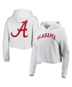 Женский укороченный пуловер с капюшоном Ash Alabama Crimson Tide 2-Hit 1636 League Collegiate Wear
