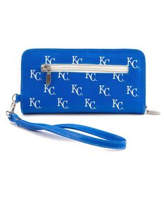 Женский кошелек Kansas City Royals на молнии вокруг браслета Eagles Wings, синий
