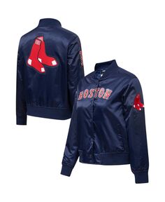 Женская темно-синяя атласная университетская куртка на пуговицах Boston Red Sox Pro Standard, темно-синий