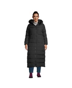 Женское зимнее пальто макси больших размеров на пуху Lands&apos; End, черный