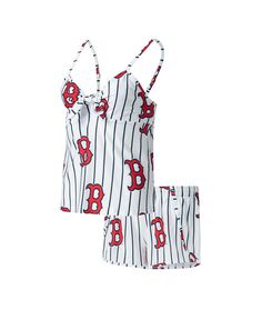 Женская белая майка Boston Red Sox Reel со сплошным принтом и шорты для сна Concepts Sport, белый