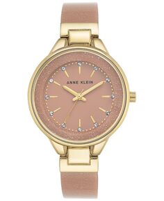 Женские розово-золотые часы-браслет с мерцающим полимерным браслетом, 36 мм Anne Klein, розовый