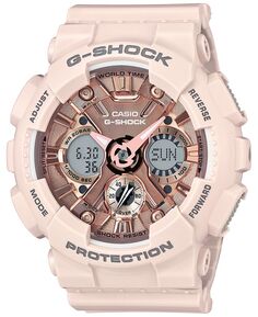 Женские аналогово-цифровые часы Blush S с персиковым ремешком из смолы, 46 мм, GMAS120MF-4A G-Shock