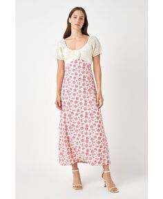 Женское платье макси с цветочным принтом крючком English Factory