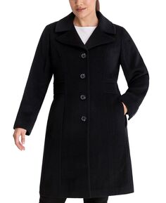 Женское однобортное пальто больших размеров Anne Klein, черный