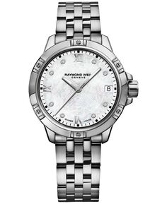 Женские швейцарские часы Tango с браслетом из нержавеющей стали с бриллиантами, 30 мм 5960-ST-00995 Raymond Weil, серебро