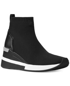 Женские кроссовки Skyler на танкетке Bootie Sock Michael Kors, черный