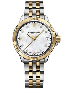 Женские швейцарские часы Tango с двухцветным браслетом из нержавеющей стали с бриллиантами, 30 мм 5960-STP-00995 Raymond Weil