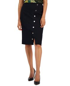 Женская юбка-карандаш из искусственного меха с застежкой спереди Kasper, черный