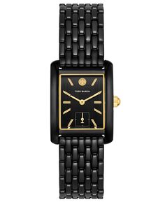 Женские черные часы-браслет The Eleanor из нержавеющей стали, 25 мм Tory Burch, черный