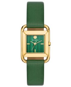 Женские часы The Miller с квадратным зеленым кожаным ремешком, 24 мм Tory Burch, зеленый