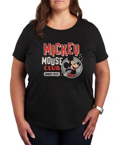 Модная футболка больших размеров с рисунком Микки Мауса Air Waves, черный