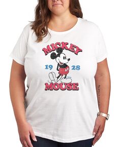 Модная футболка больших размеров с рисунком Микки Мауса Air Waves, белый