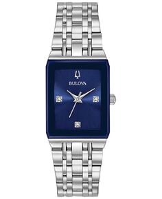 Женские часы Futuro с браслетом из нержавеющей стали с бриллиантами, размер 21x32 мм Bulova