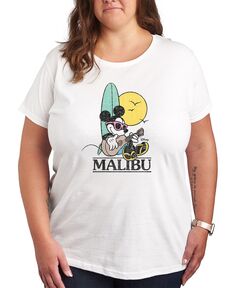 Модная футболка больших размеров с рисунком Микки Мауса Air Waves, белый