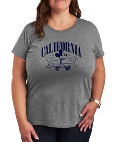 Модная футболка больших размеров с рисунком Микки Мауса Air Waves, серый