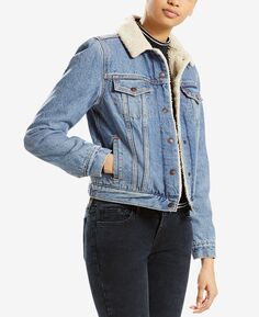 Женская оригинальная джинсовая куртка-тракер с подкладкой из шерпы Levi&apos;s Levis
