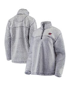 Женский серый пуловер с молнией в четверть Arizona Cardinals Sherpa G-III 4Her by Carl Banks, серый