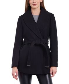 Женское пальто с шалевым воротником и поясом Michael Kors, черный