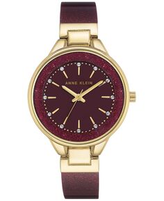 Женские часы-браслет бордового цвета 36 мм Anne Klein