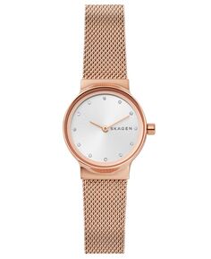 Женские часы Freja из нержавеющей стали с сетчатым браслетом цвета розового золота, 26 мм Skagen, золотой