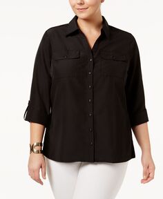 Практичная блузка больших размеров NY Collection, черный